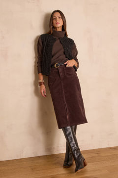 Picture of BIXENTE SLEEVELESS CABLE-KNIT WOOL CARDIGAN